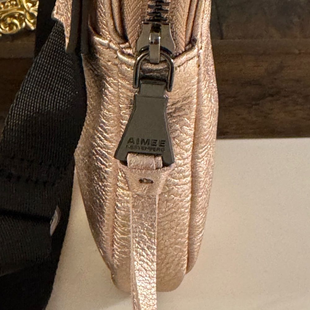 🩷 AIMEE KESTENBERG ROSE GOLD LEATHER STADIUM BAG! - Picture 6 of 11